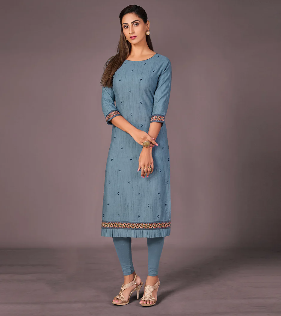 Buy Rayon Self Pattern Solid A-Line Shoulder Cut Kurti Online In India At  Discounted Prices